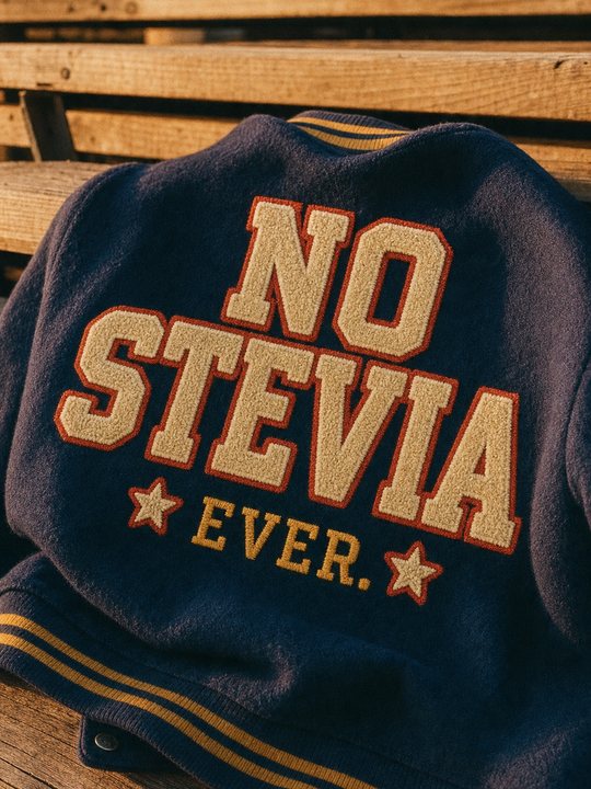 No stevia. Ever. (chenille patch)