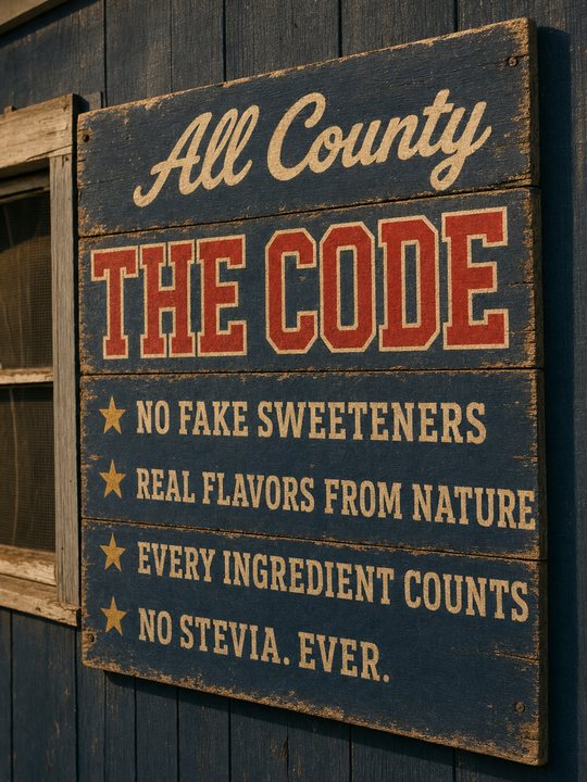 The Code, painted sign
